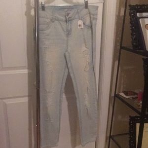 Light Blue Denim Ripped Jeans